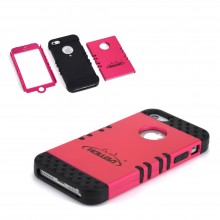 Walleva Red Shock Resistant Case For iPhone 5